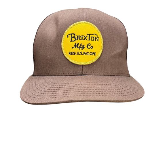 Brixton Manufacturing Co Trucker Hat Skater Skateboard Mesh Snapback Brown Cap - Picture 1 of 13